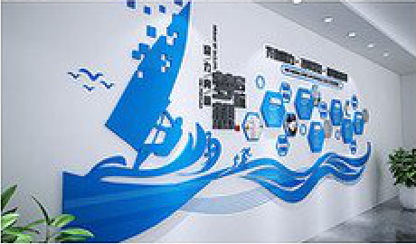 如东海浪主题文化墙如何设计？
