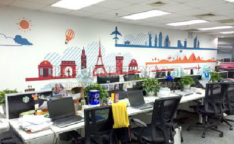 如东教你设计办公室墙绘的方法。