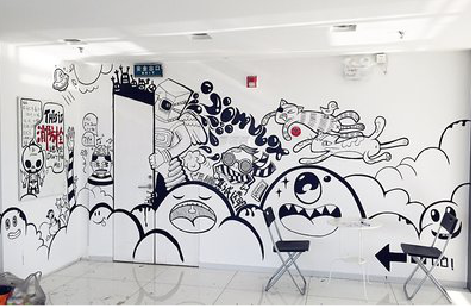 如东手绘墙并非传统涂鸦。